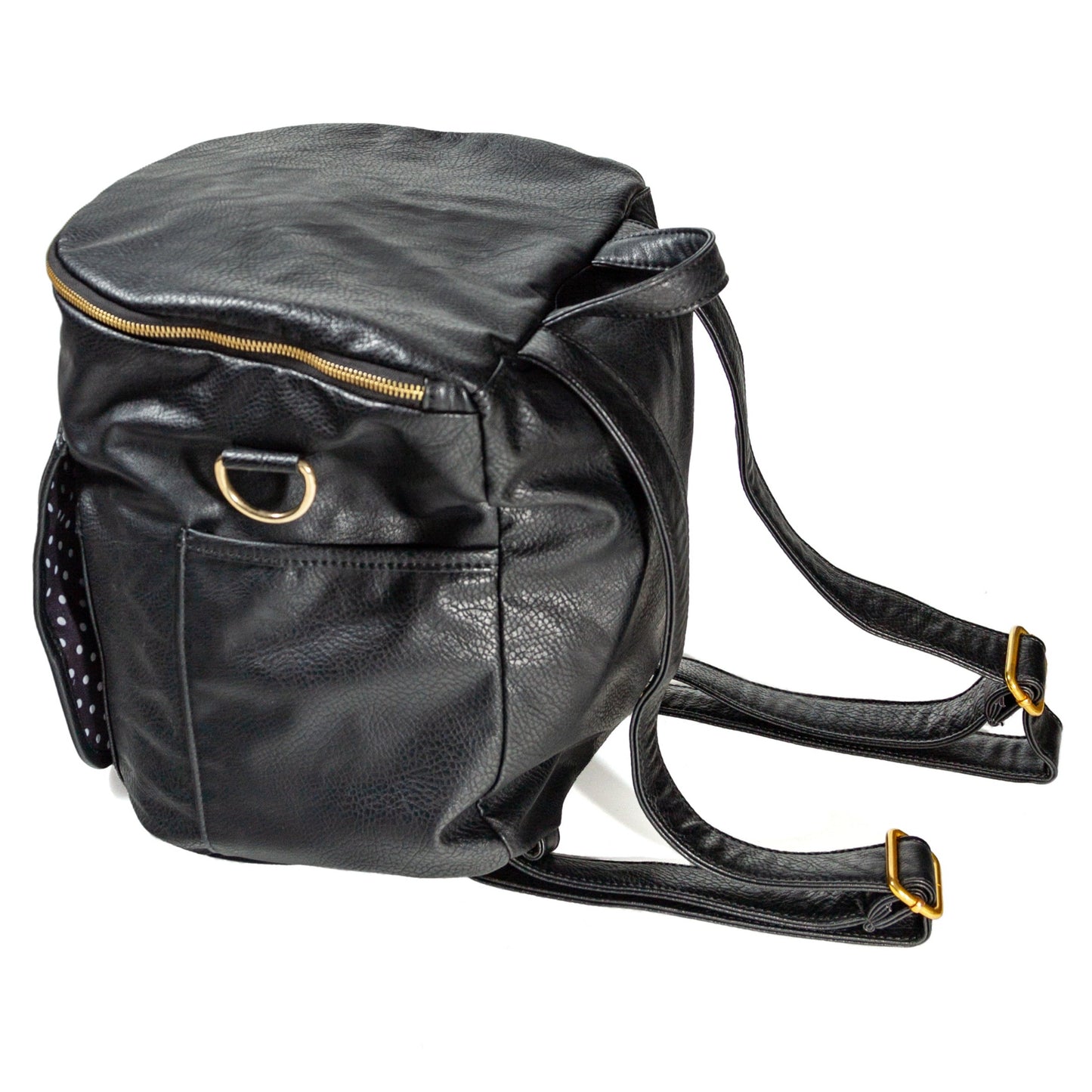 Black Pebbled Leather Backpack