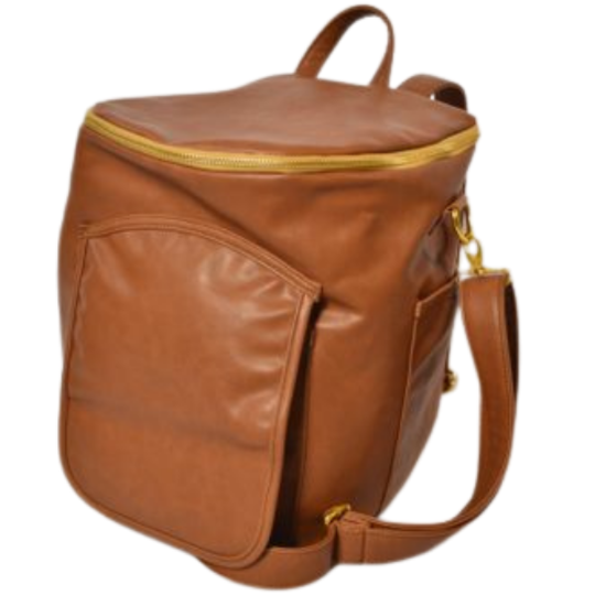backpack honey leather Sassy Caddy Golf Honey Brown Leather Back Pack