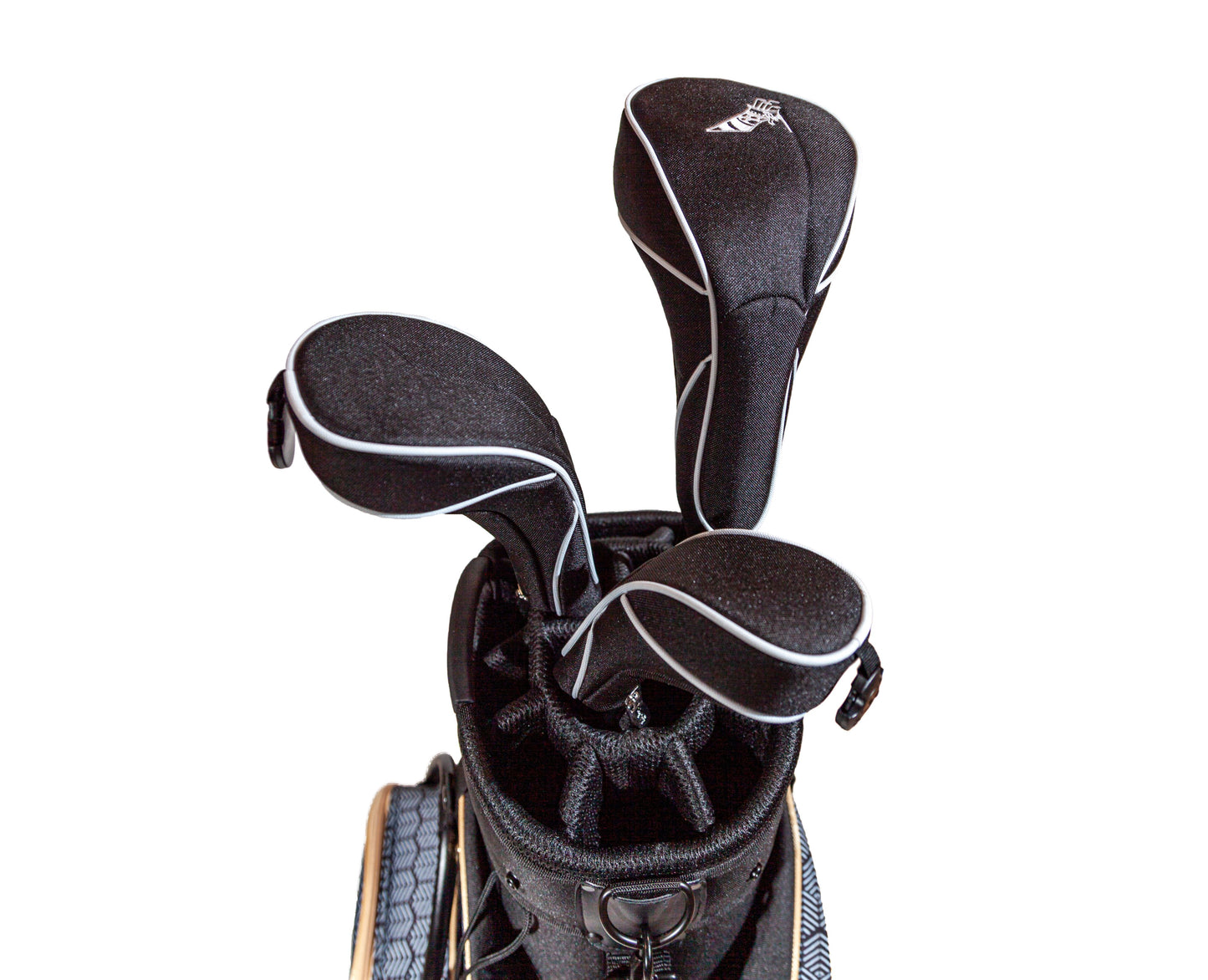 Black with White Piping Set of Headcovers