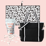 Court & Course gift set: floral pickleball tote, BIRDIE golf towel and birdie tees