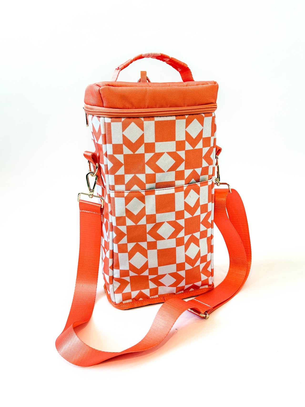 Beverage Cooler Bag | Lancaster | Coral Geometric