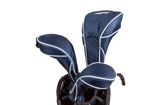 Navy with White Piping Set of Headcovers