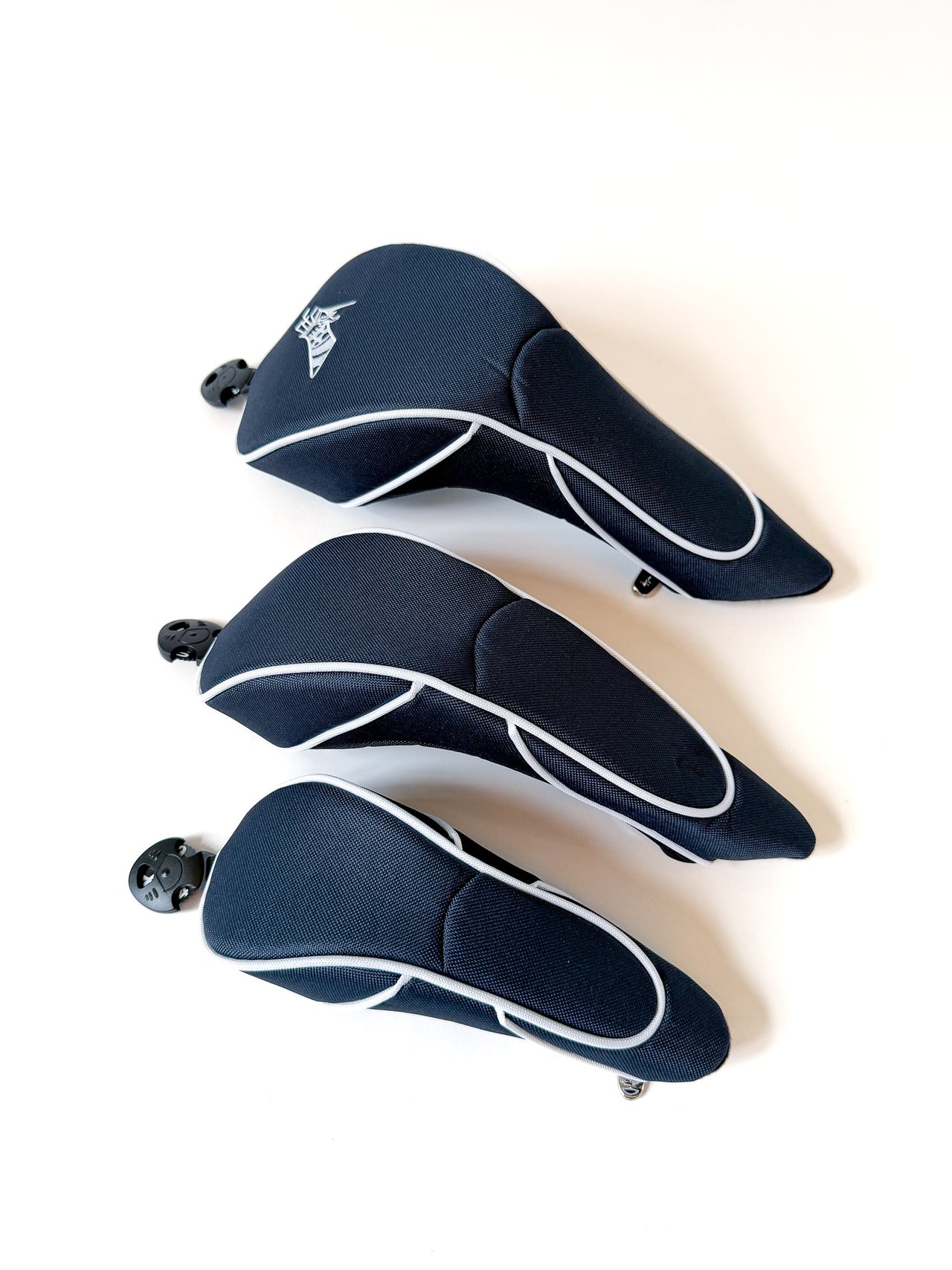Navy with White Piping Set of Headcovers