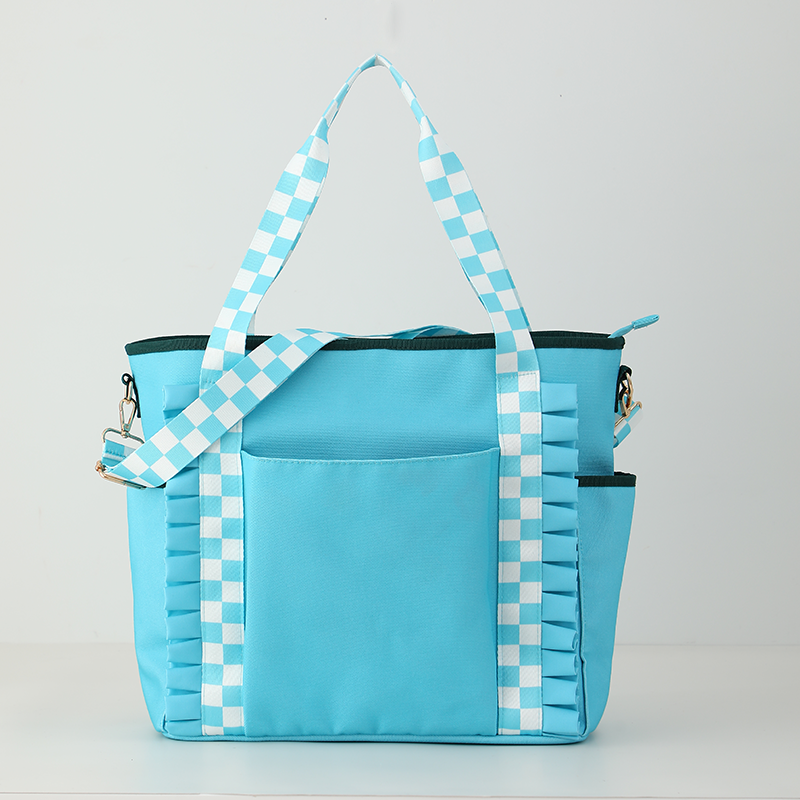 Women's Pickleball Tote Bag | Bali Teal & White Check Floral