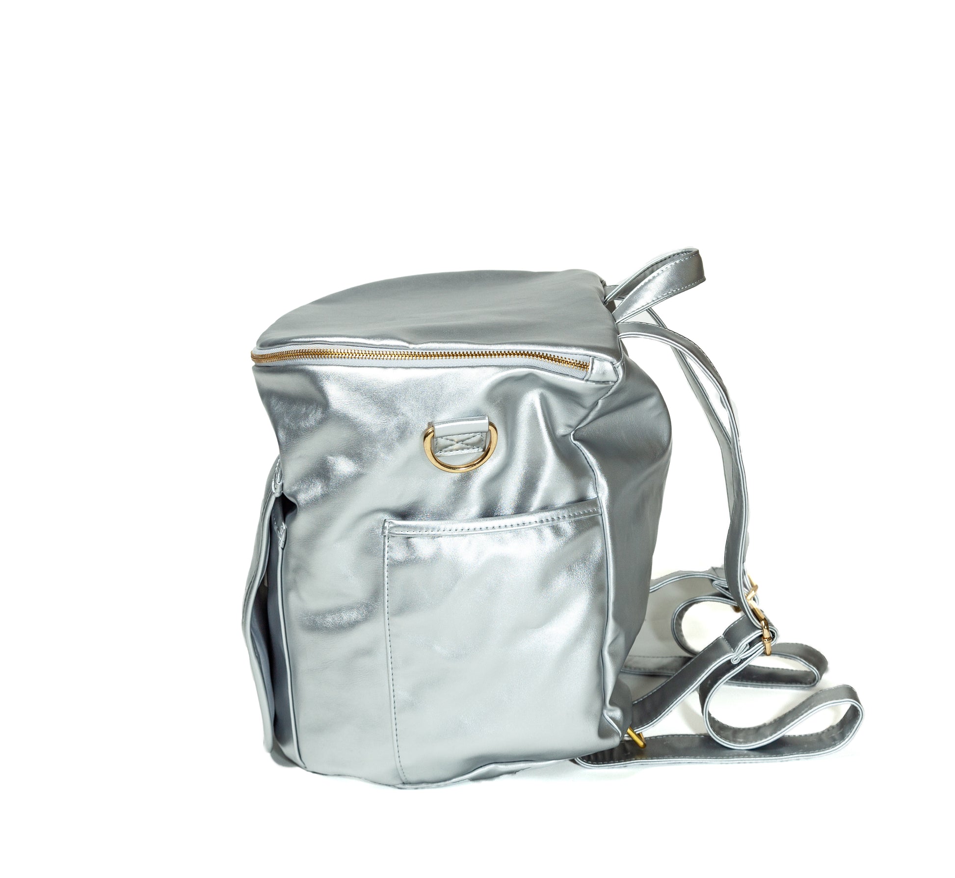 Silver leather backpack Clearance