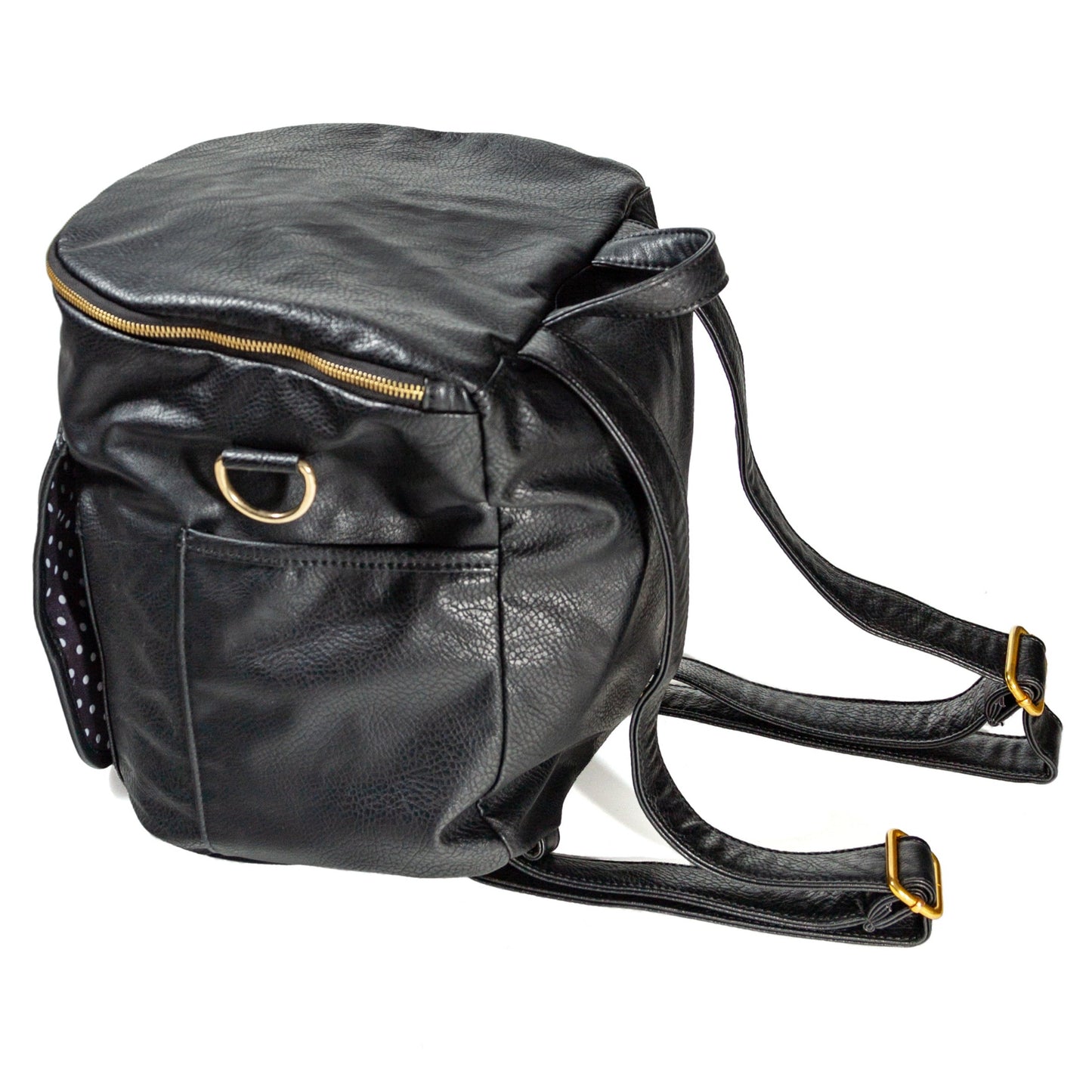 Black Pebbled Leather Back Pack