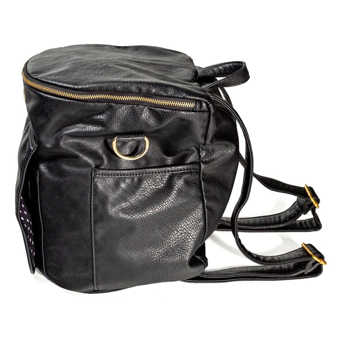 Black Pebbled Leather Back Pack