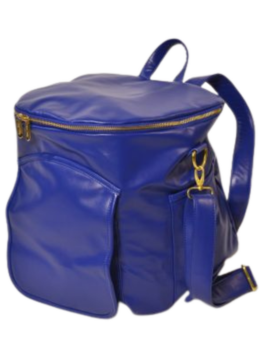 Cobalt Blue Leather Backpack